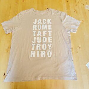 Taft Mens Tee shirt Sz 2X XXL Tan white print tagless short sleeve